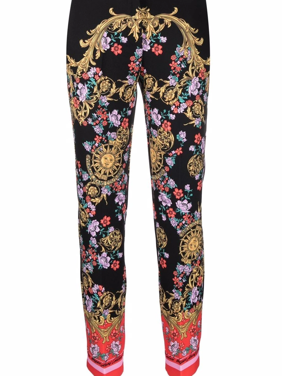 Affordable Women fitted print trousers Couture Versace Jeans baroque 0803